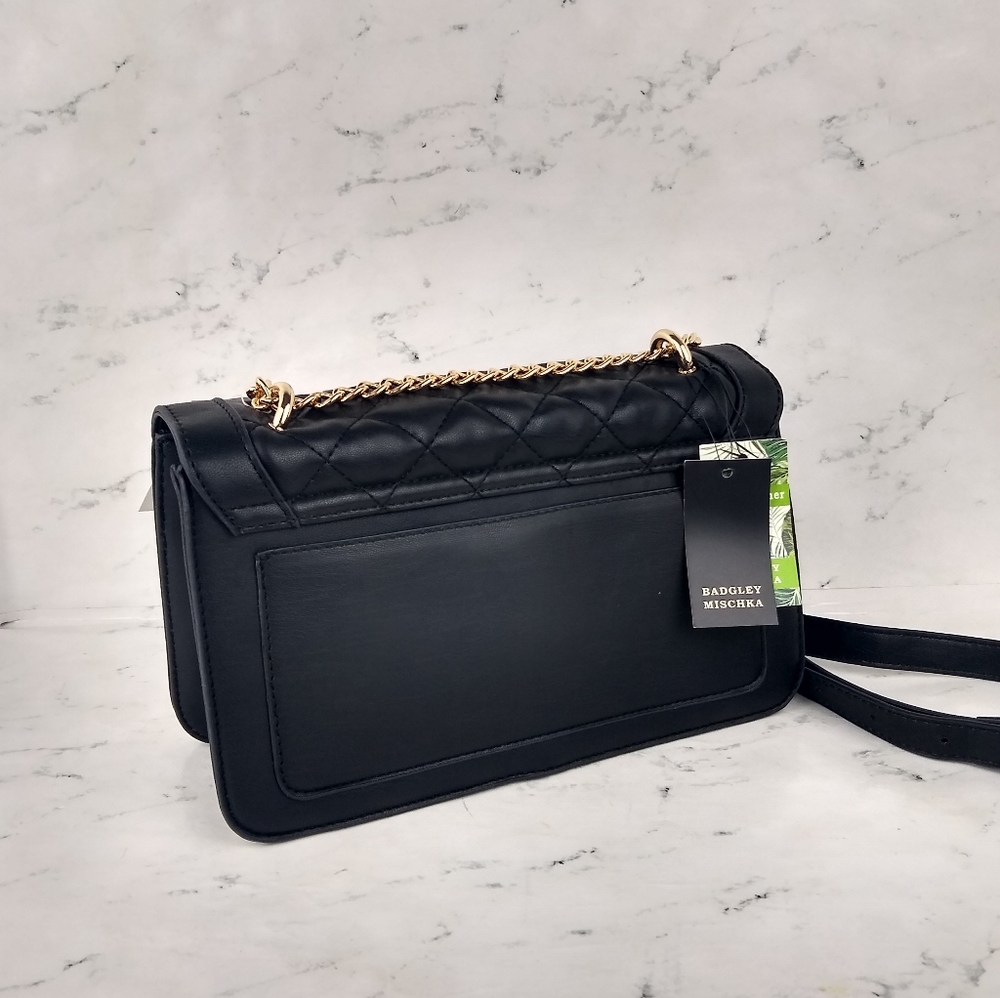 NEW Badgley Mischka Quilted Square Stud Crossbody - Picture 2 of 7